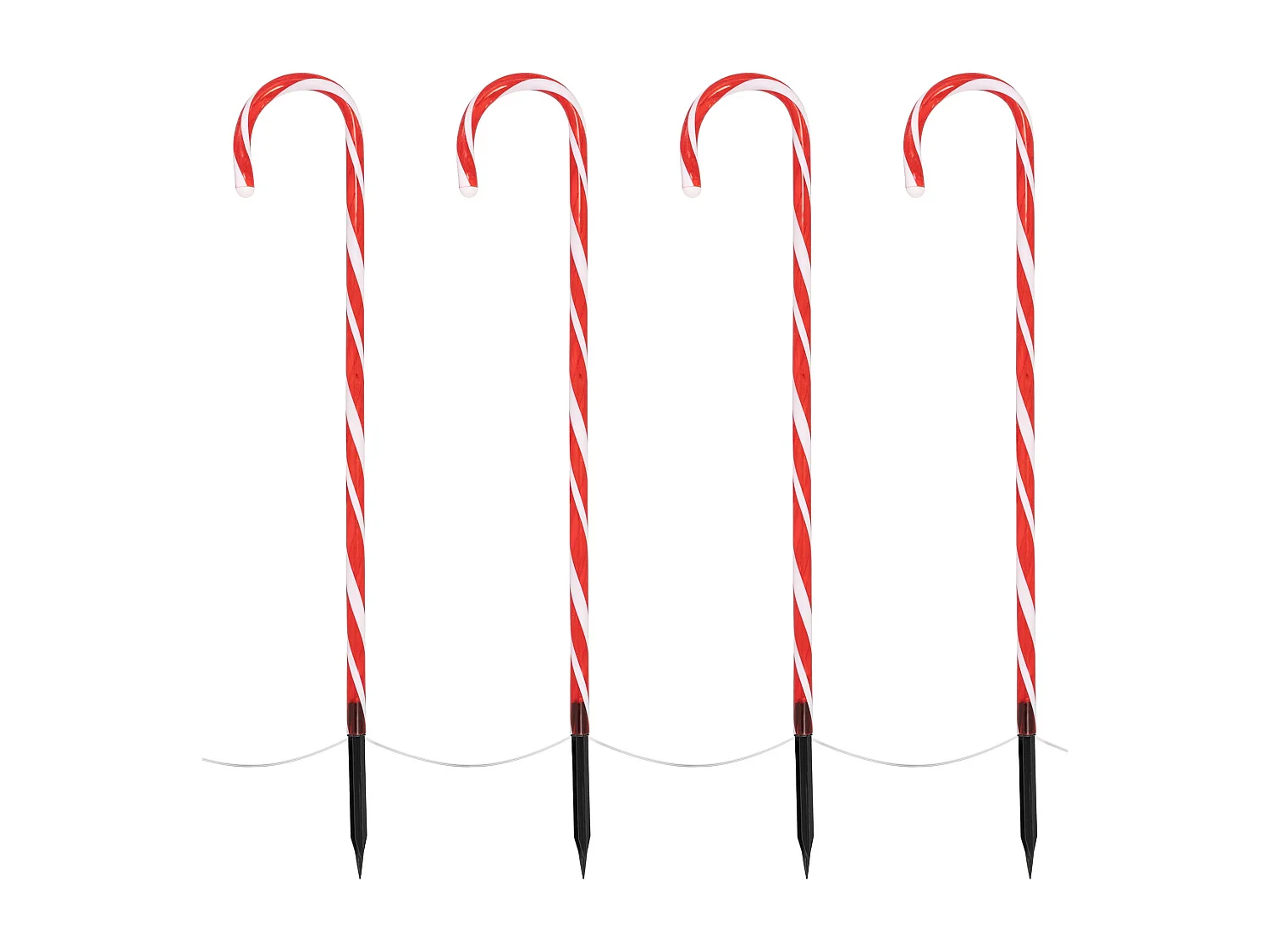 Set 5 bastoncini di zucchero catena di 40 LED bianco caldo decorazione natalizia