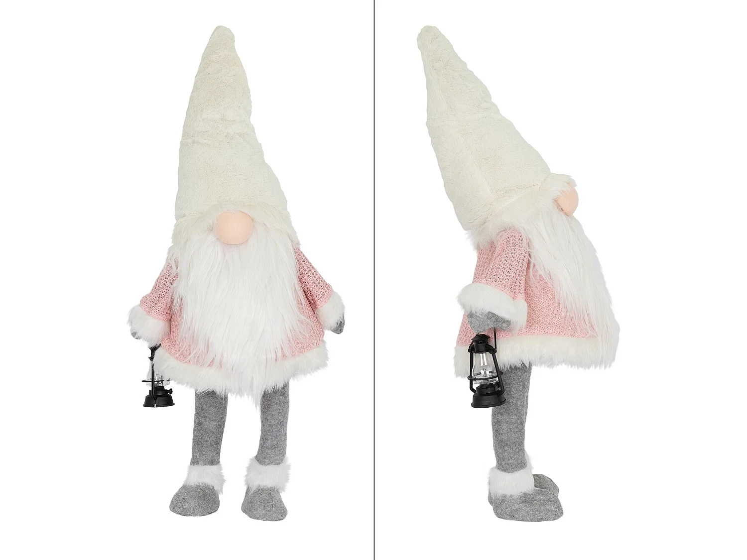 Gnome figurine LED lanterne poupée peluche sans visage ornement Noël 80 cm