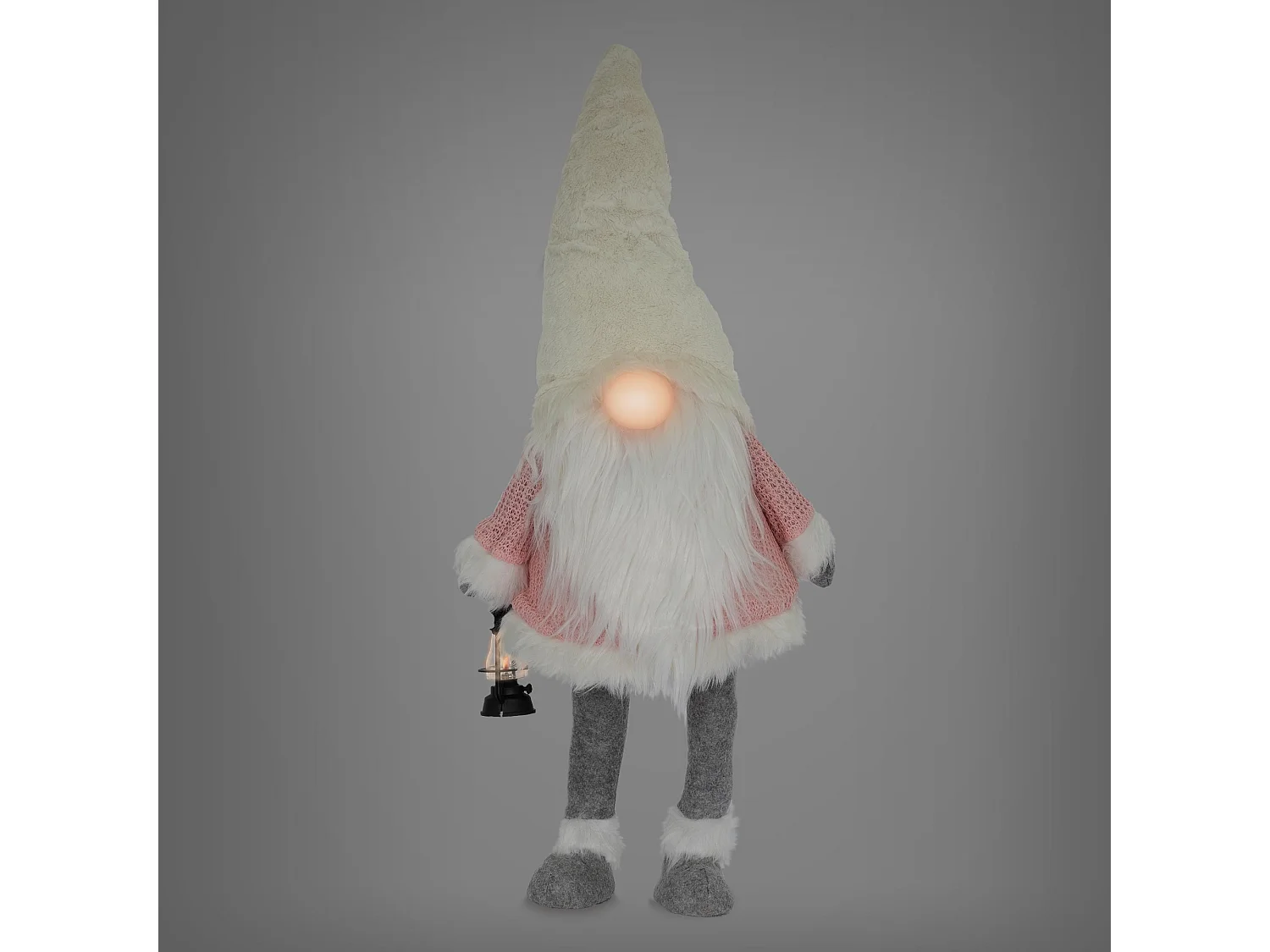Gnome figurine LED lanterne poupée peluche sans visage ornement Noël 80 cm