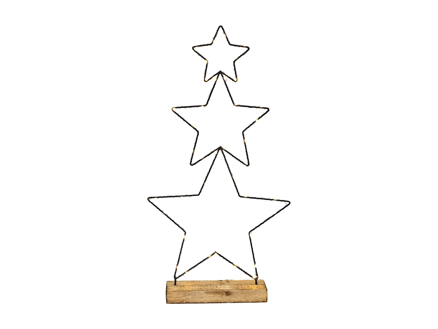 3x Étoiles décoratives de Noël avec 40 LED en métal éclairage blanc chaud 57 cm