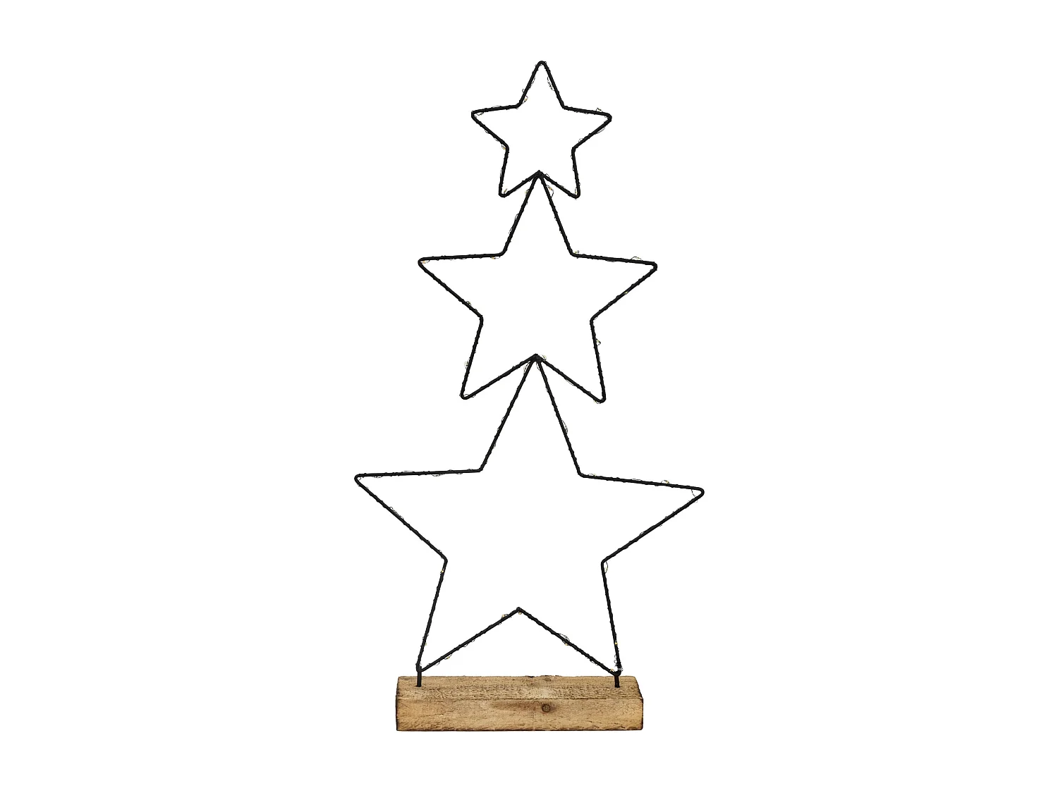 3x Étoiles décoratives de Noël avec 40 LED en métal éclairage blanc chaud 57 cm