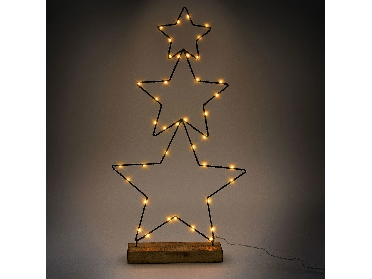 3x Étoiles décoratives de Noël avec 40 LED en métal éclairage blanc chaud 57 cm