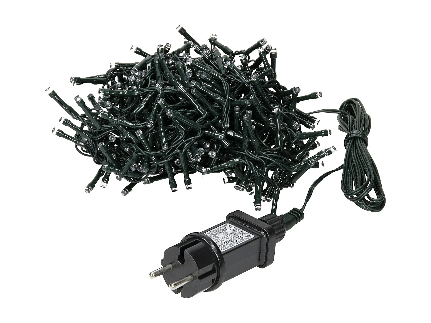 Ghirlanda luminosa con 180 LED bianco freddo decorazione natalizia 6 m IP44 nero