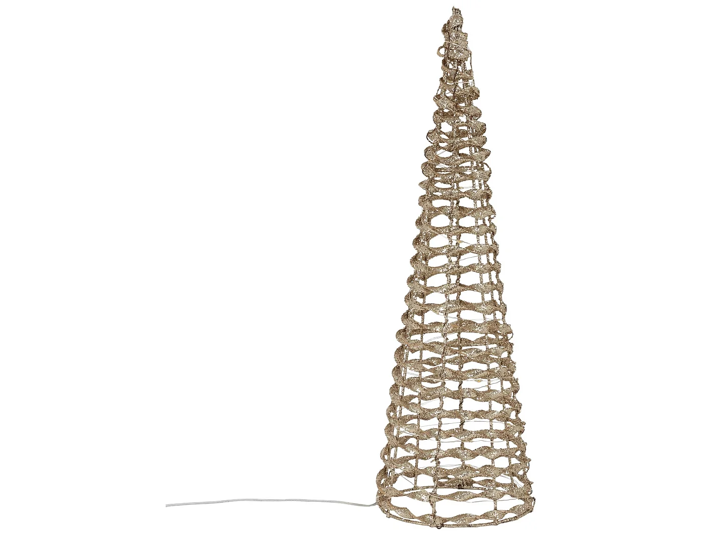 Arbre de Noël cône LED sapin ornement d'hiver décoration en métal de Noël 40 cm