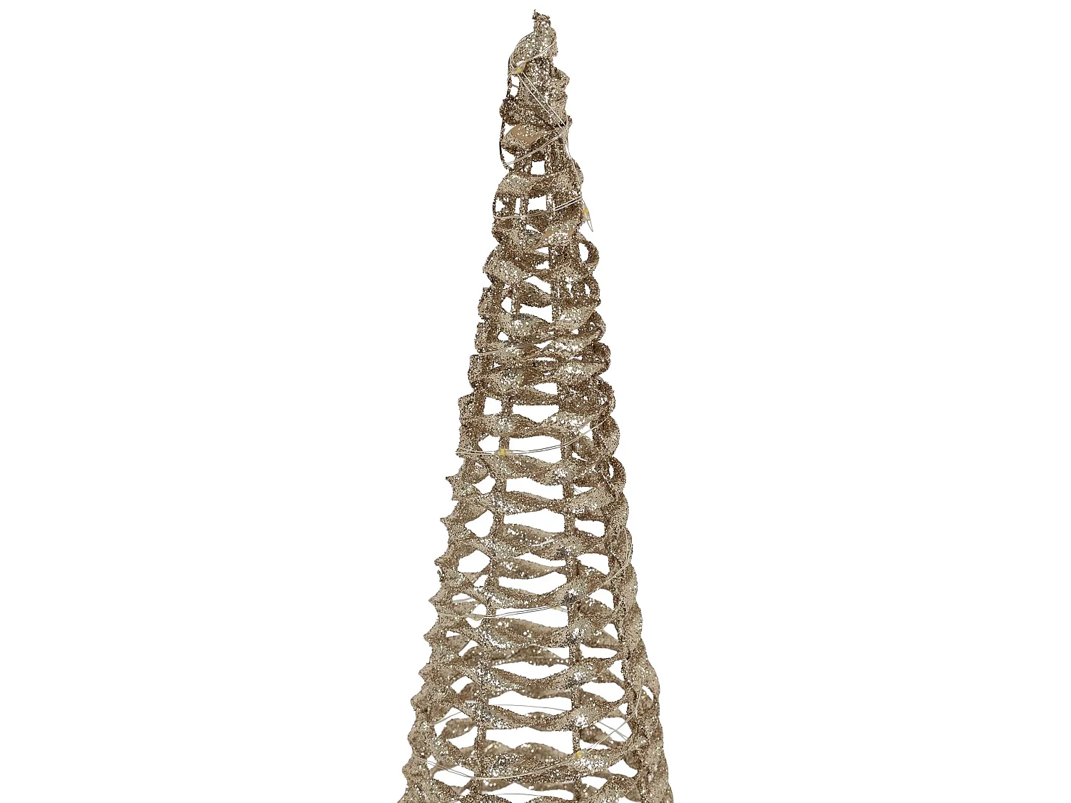 Arbre de Noël cône LED sapin ornement d'hiver décoration en métal de Noël 40 cm