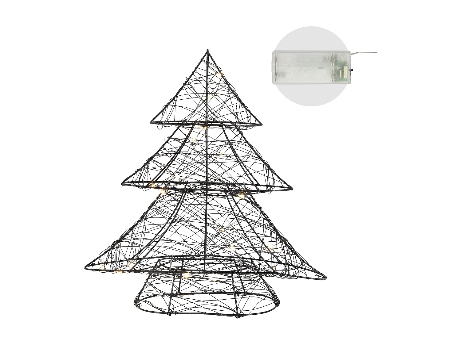 Decorazione mini albero di Natale miniatura con luci LED invernale 28x30cm abete