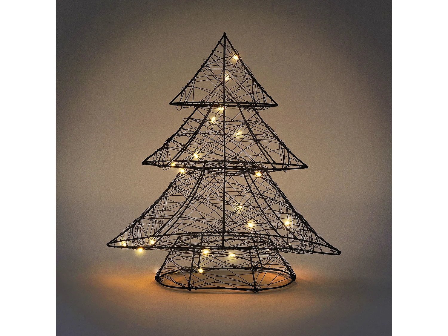 Decorazione mini albero di Natale miniatura con luci LED invernale 28x30cm abete