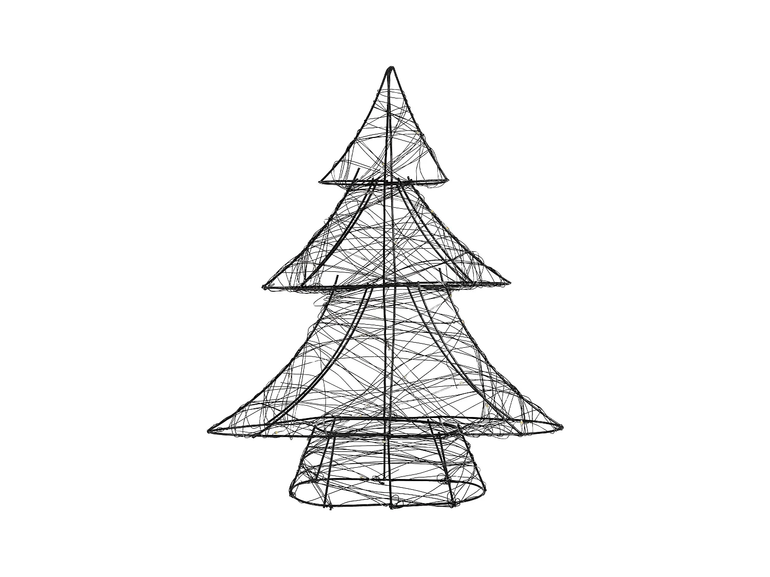 ECD Germany LED-deco kerstboom met 30 warmwitte LED's, 40 cm hoog, metaal, kunstkerstboom met verlichting & timer, voor binnen, op batterijen