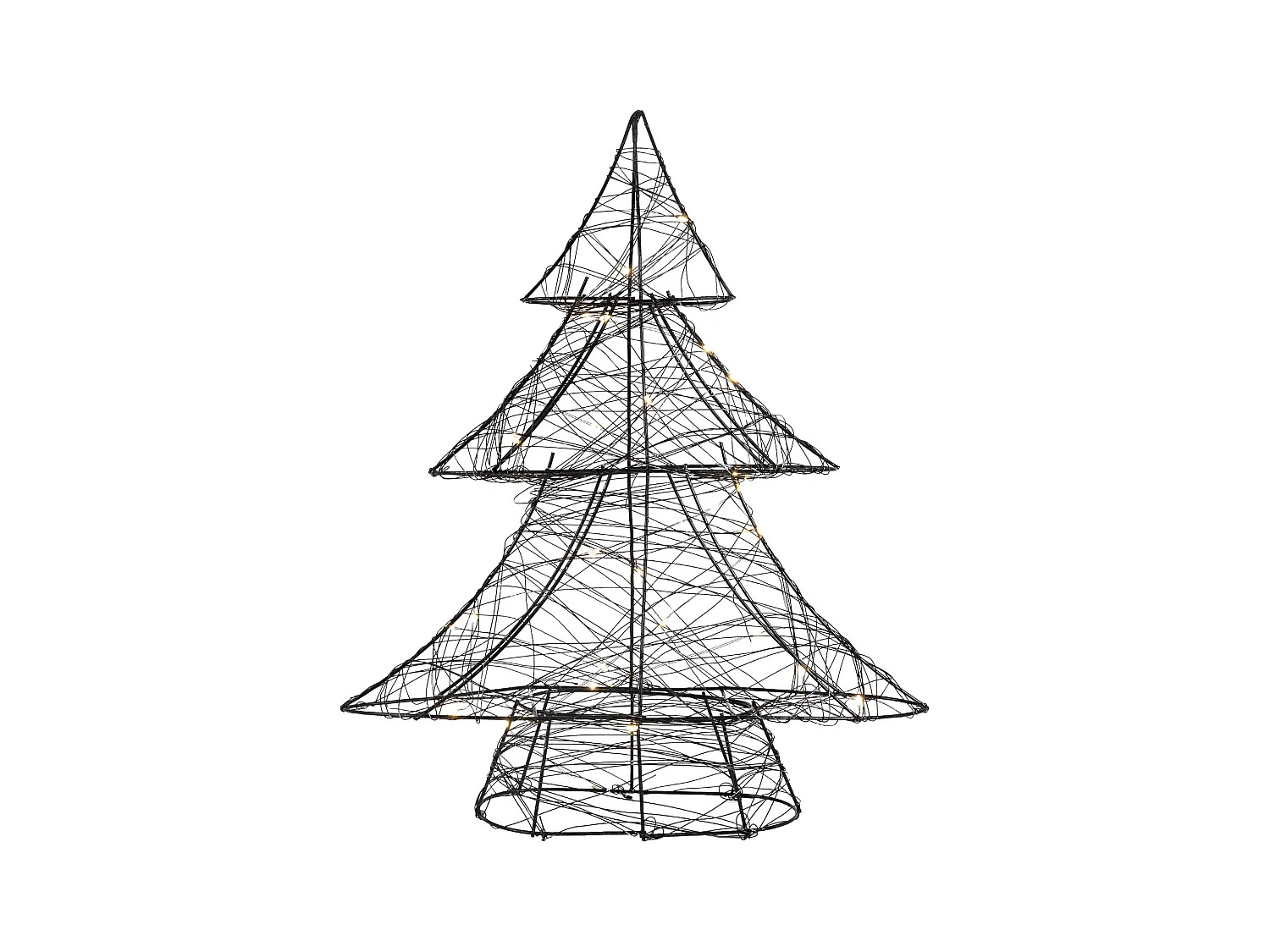 Arbre de Noël à LED sapin lumineux décoration d'hiver métallique ornement noir