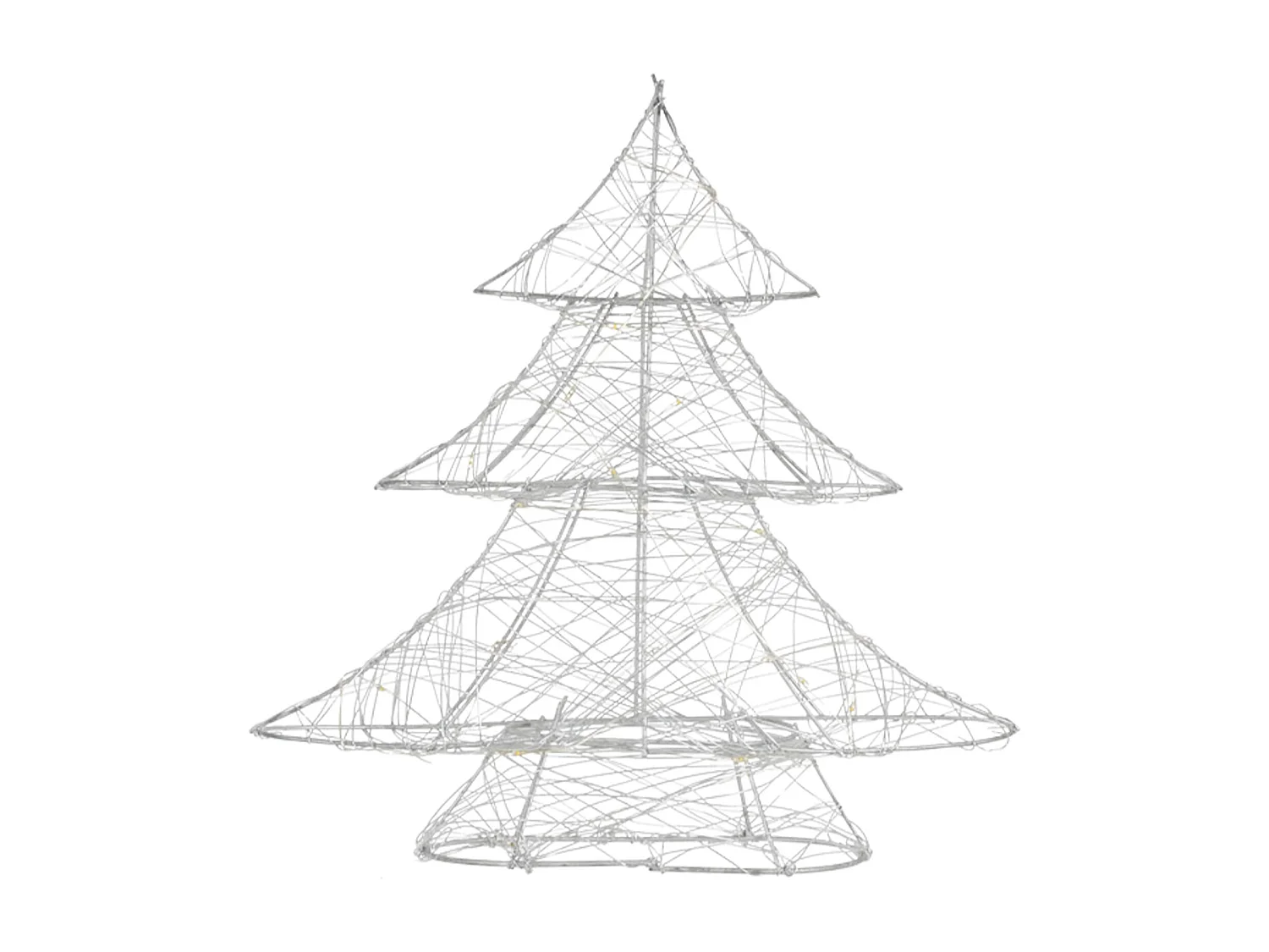 Árbol de navidad decorativo 30 cm con LEDs arbolito plateado ornamental de metal
