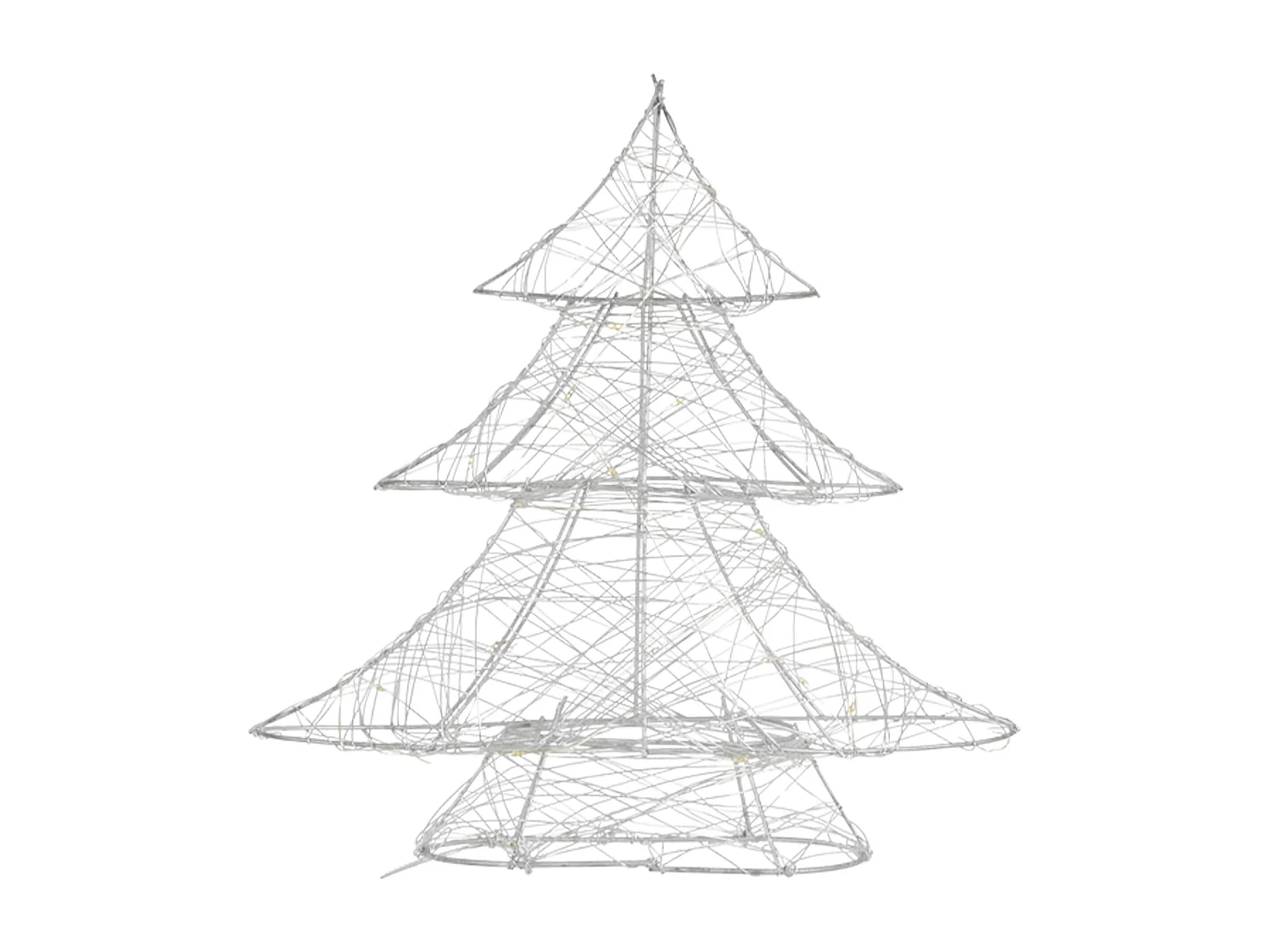 Árbol de navidad decorativo 30 cm con LEDs arbolito plateado ornamental de metal