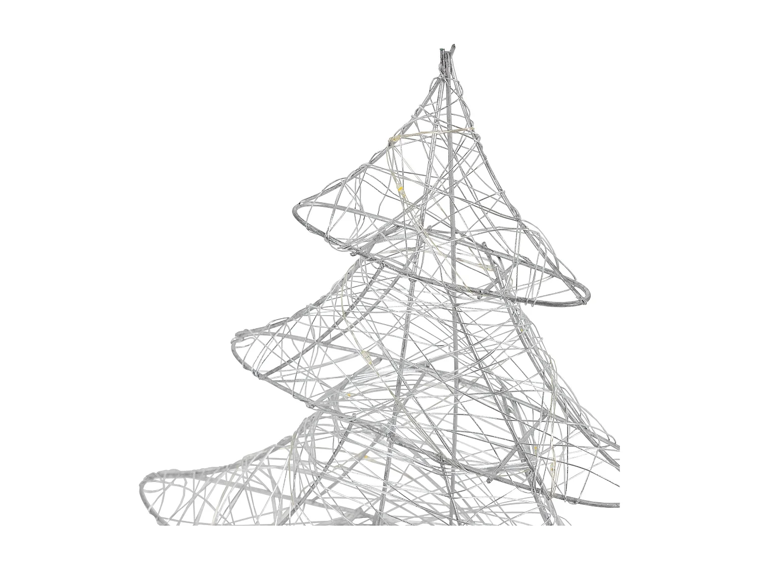 Árbol de navidad decorativo 30 cm con LEDs arbolito plateado ornamental de metal