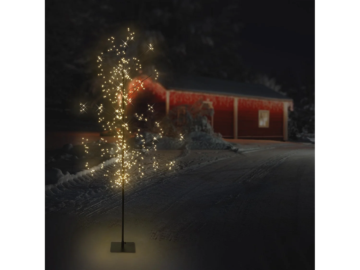 ECD Germany LED Tree 180 cm met 480 warm witte LED's, Lichtboom met Timer, Lichtboom Binnen & Buiten IP44, Verlichte Decoratieboom, Boom met Verlichti