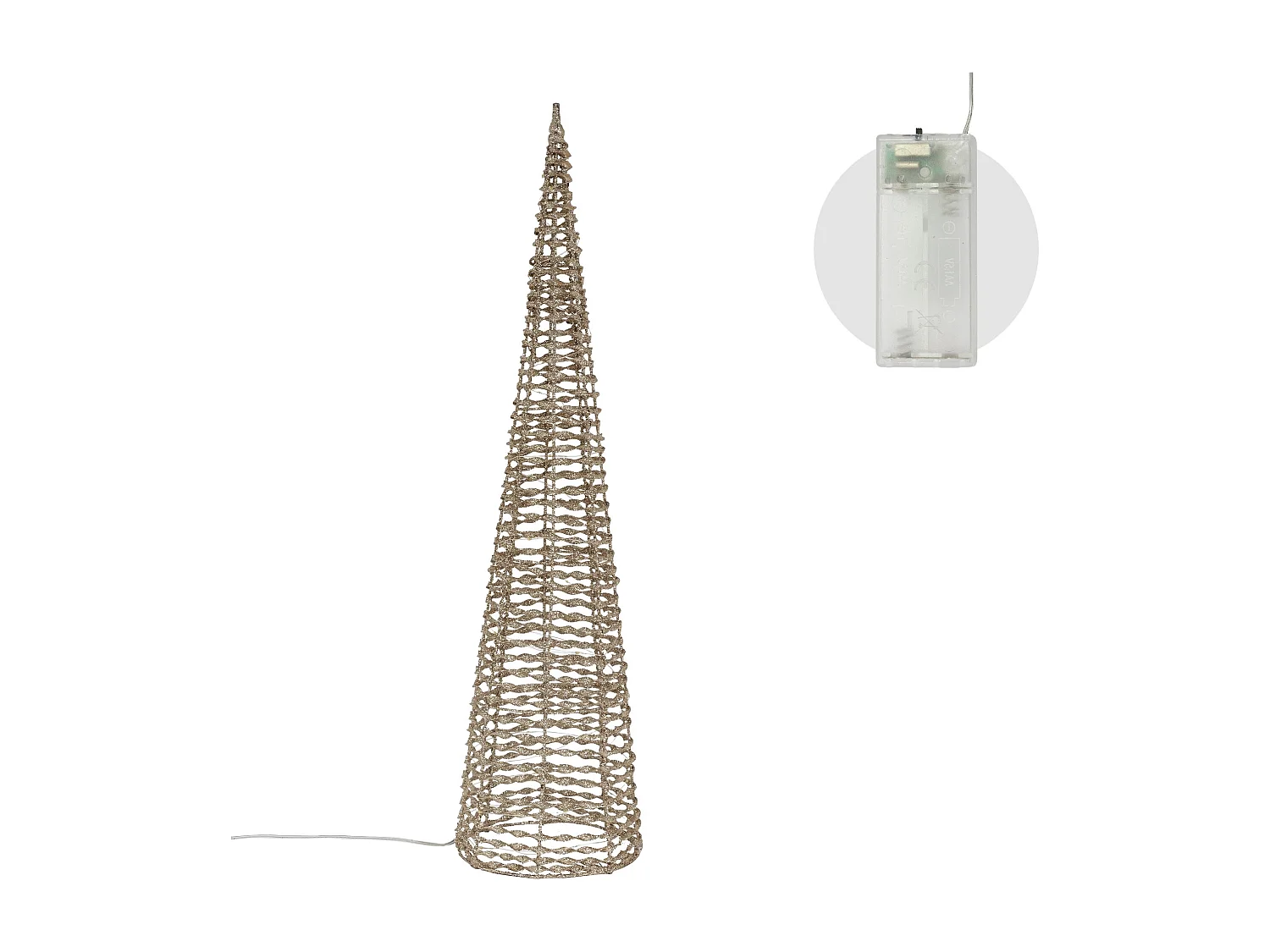 Arbre de Noël cône LED sapin ornement d'hiver décoration en métal de Noël 80 cm
