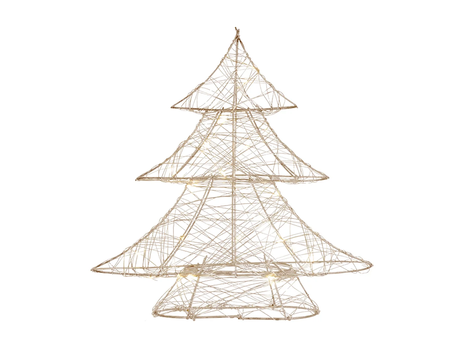 Sapin de Noël métallique 20 LED arbre lumineux décoration d'hiver 28 x 30  cm