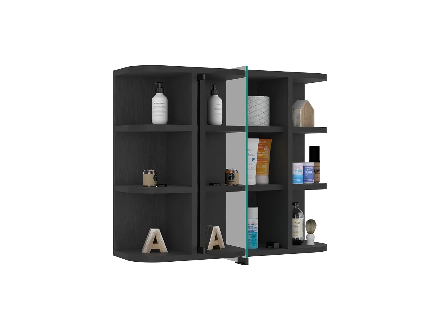 TUHOME CONCEPT Armoire murale de salle de bain Milan de 60 cm, wengé