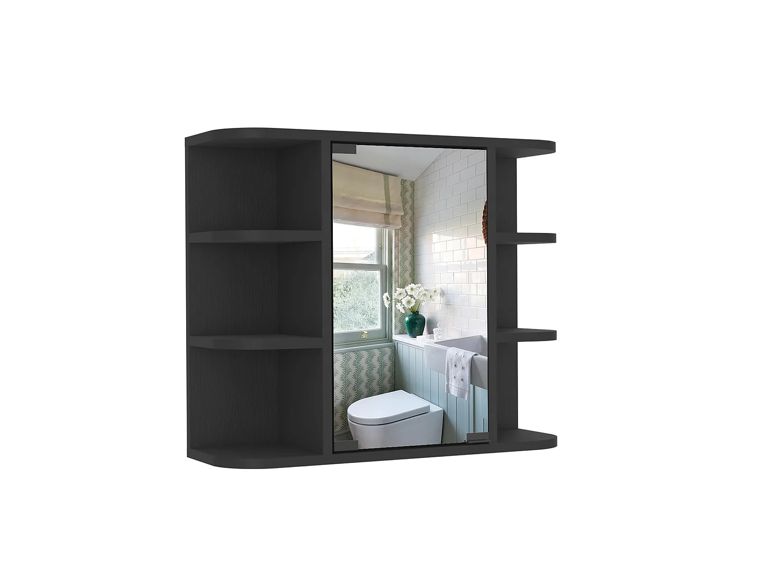 TUHOME CONCEPT Armoire murale de salle de bain Milan de 60 cm, wengé