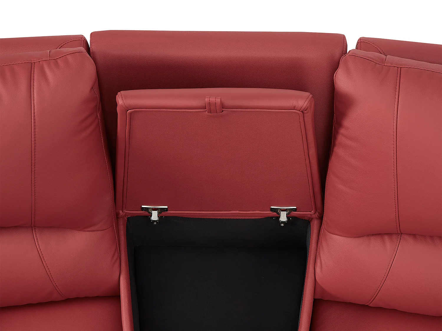 3-personers sofa, 2-personers sofa og lænestol i rødt kalvelæder AROMA