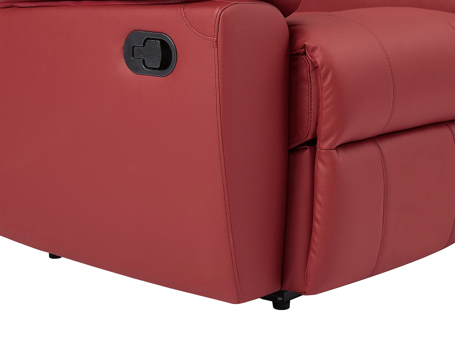 Canapé 3 places 2 places et fauteuil relax en cuir de vachette rouge AROMA