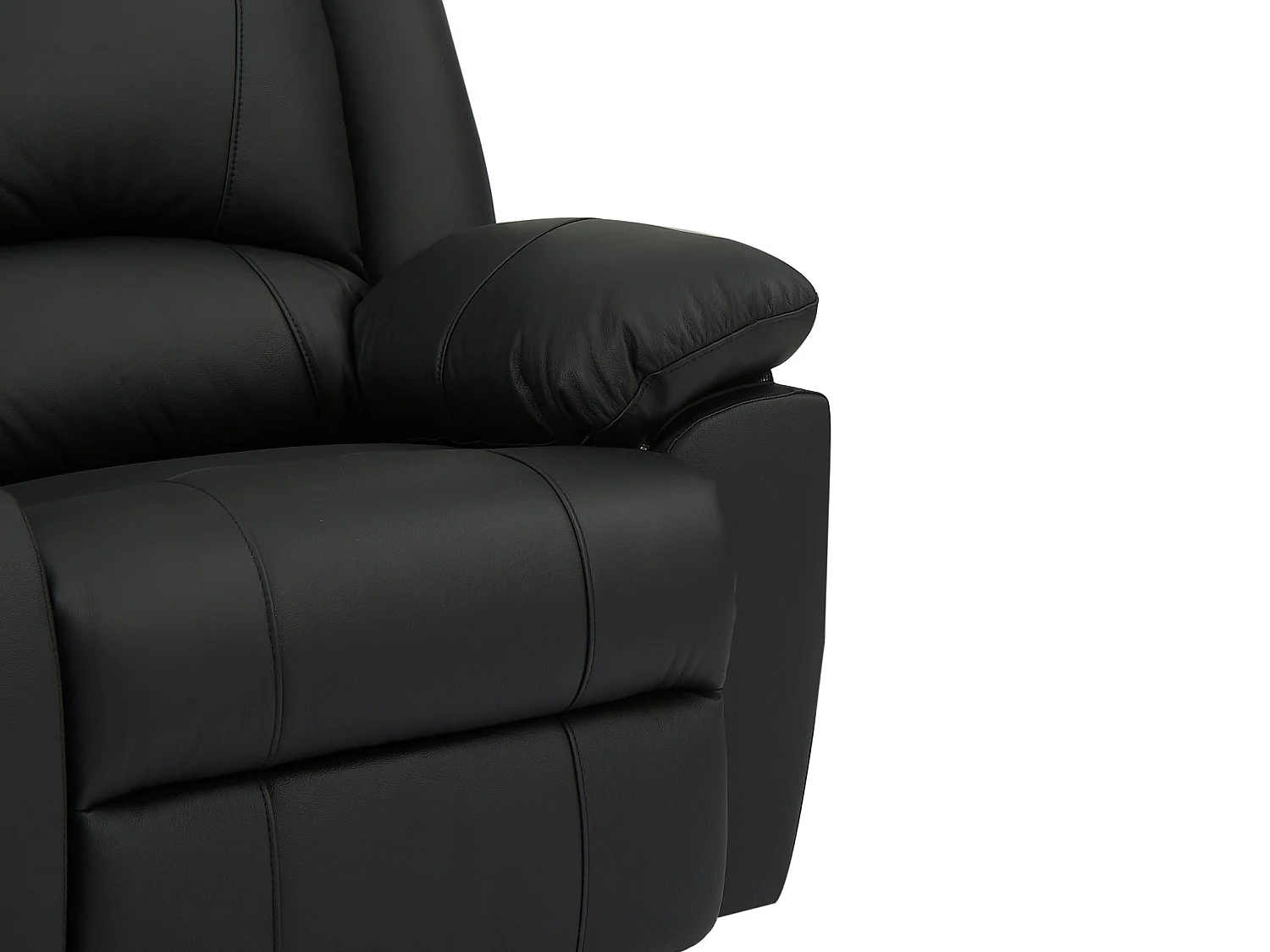 Canapé 3 places 2 places et fauteuil relax en cuir de vachette noir AROMA