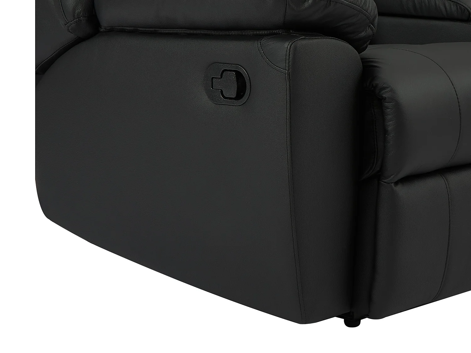 Canapé 3 places 2 places et fauteuil relax en cuir de vachette noir AROMA