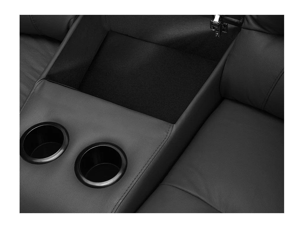 3-personers sofa, 2-personers sofa og lænestol i sort kalvelæder AROMA