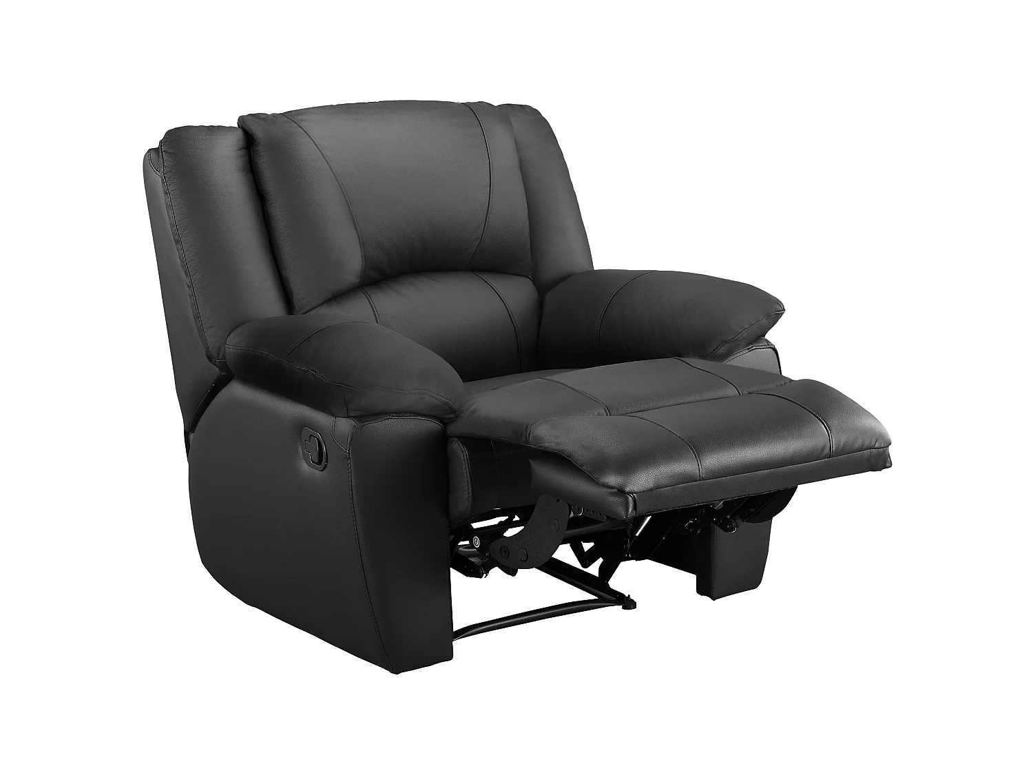 3-personers sofa, 2-personers sofa og lænestol i sort kalvelæder AROMA