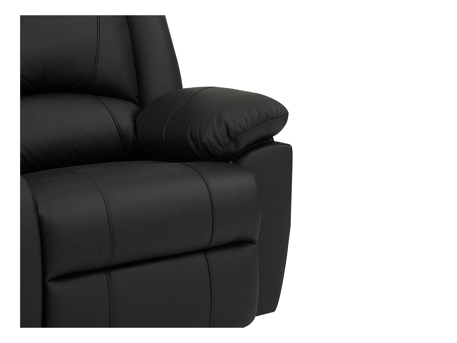 3-personers sofa, 2-personers sofa og lænestol i sort kalvelæder AROMA