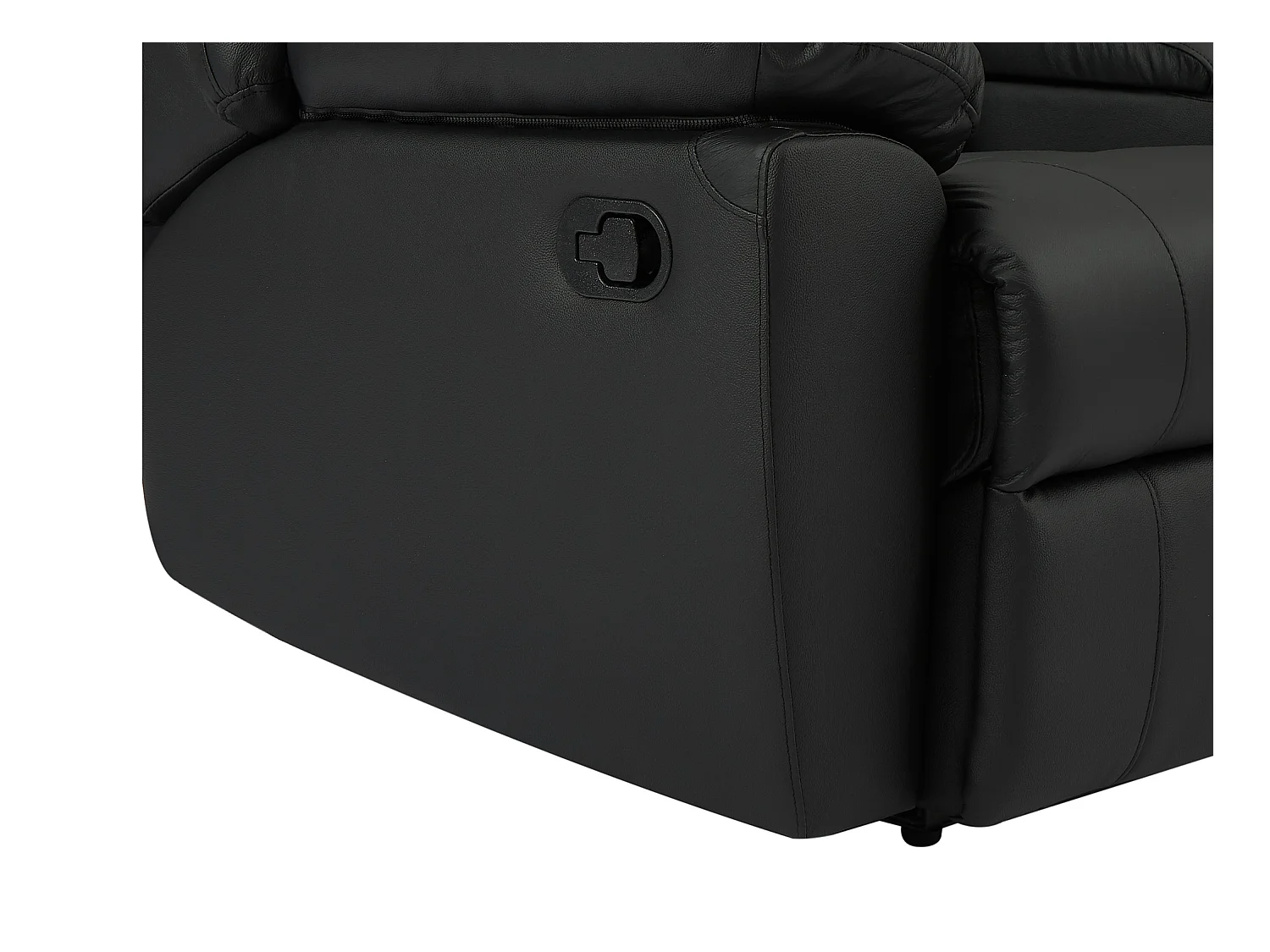 3-personers sofa, 2-personers sofa og lænestol i sort kalvelæder AROMA