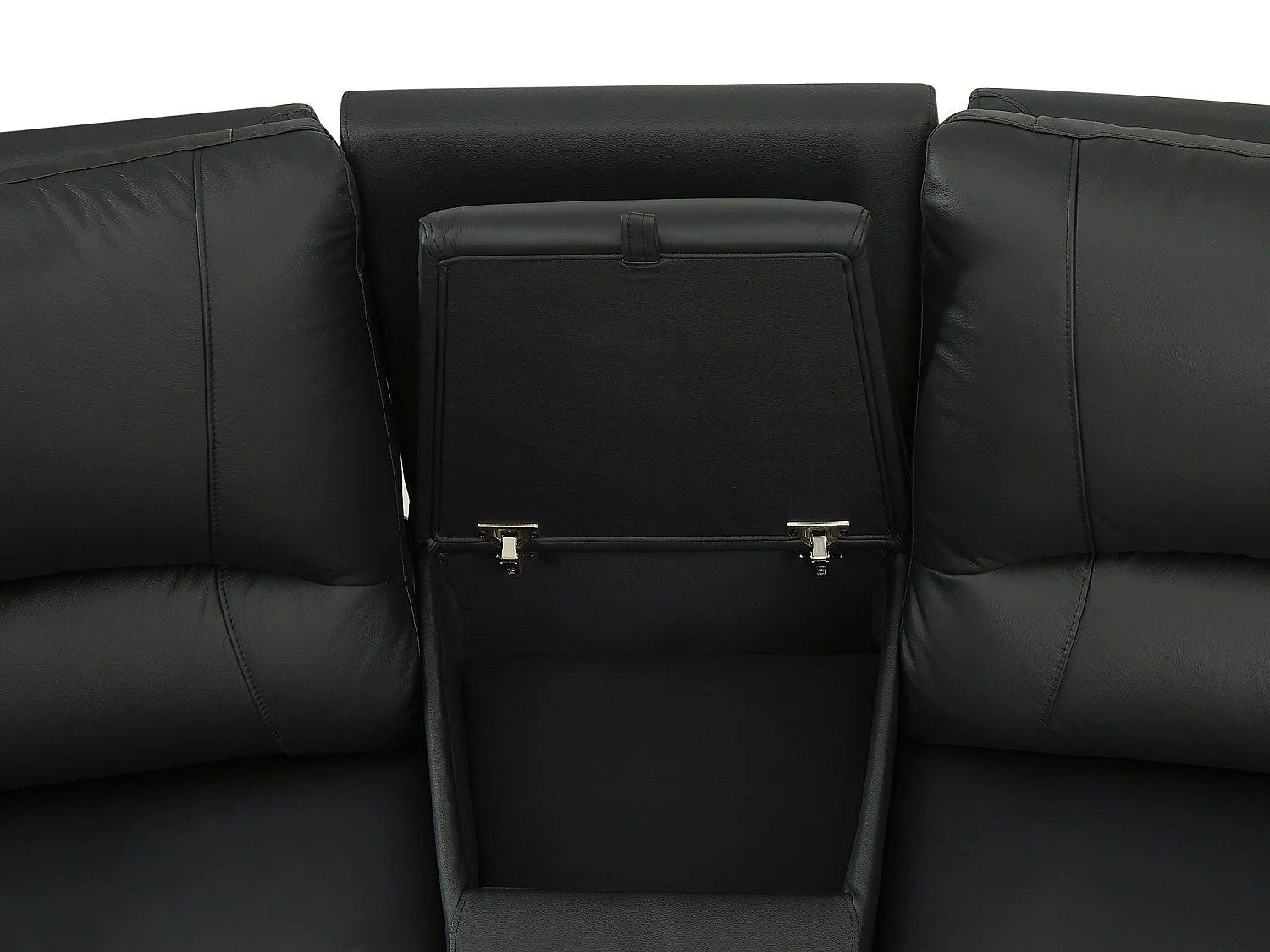 Canapé 3 places 2 places et fauteuil relax en cuir de vachette noir AROMA