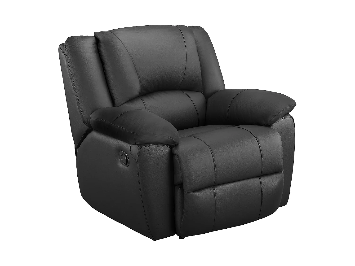 Canapé 3 places 2 places et fauteuil relax en cuir de vachette noir AROMA