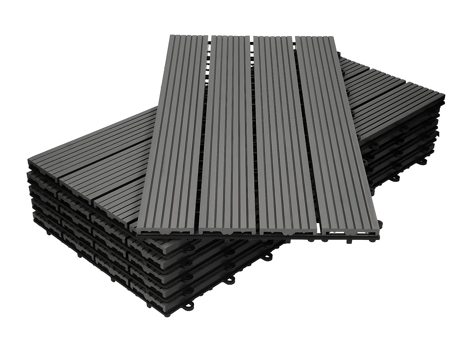 Carrelage terrasse dalles 60x30 cm 3 m² carrelage jardin aspect bois anthracite