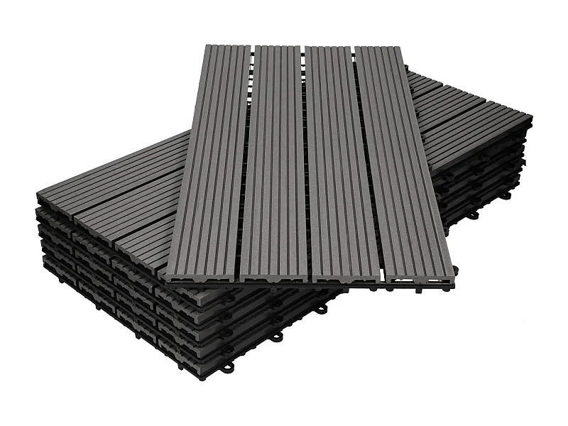 Carrelage terrasse dalles 60x30 cm 3 m² carrelage jardin aspect bois anthracite