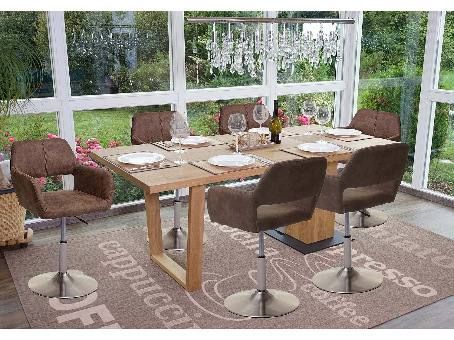 Eetkamerstoel MCW-A50 III,  vintage bruin, geborsteld onderstel