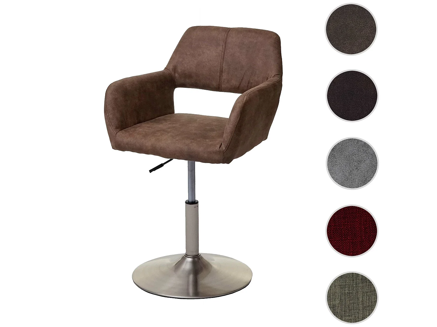 Eetkamerstoel MCW-A50 III,  vintage bruin, geborsteld onderstel