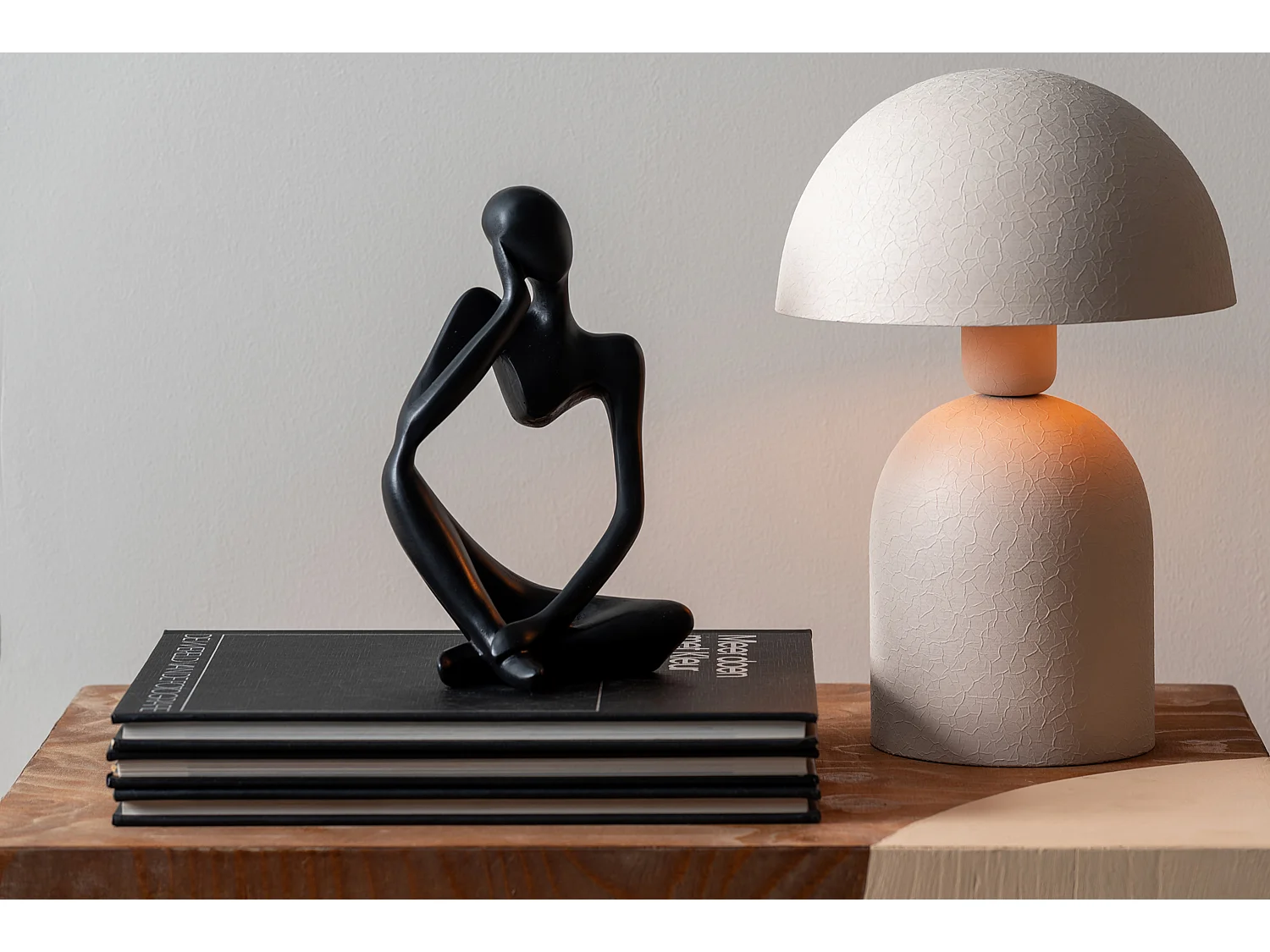 Tischleuchte Boaz - Warmes Grau