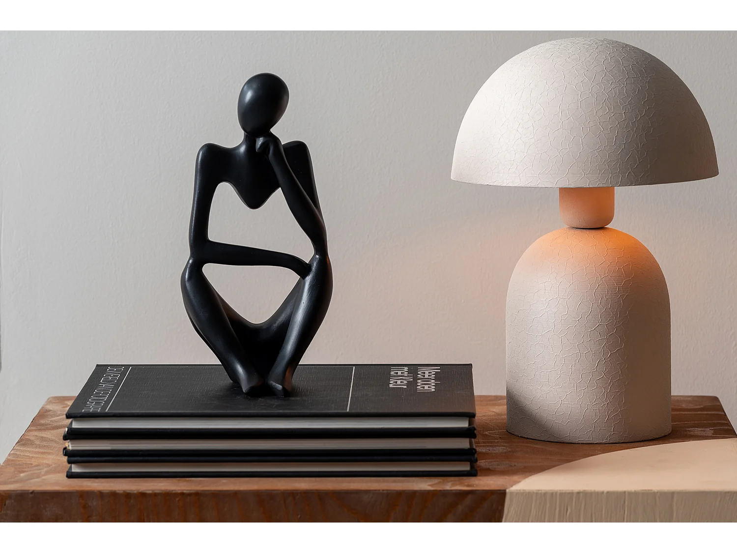 Tischleuchte Boaz - Warmes Grau