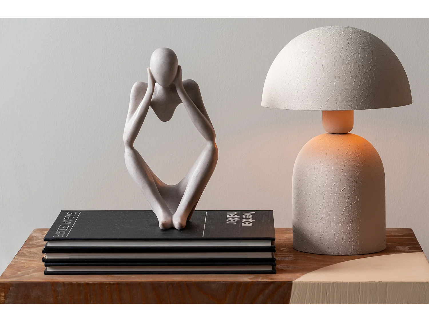 Tischleuchte Boaz - Warmes Grau