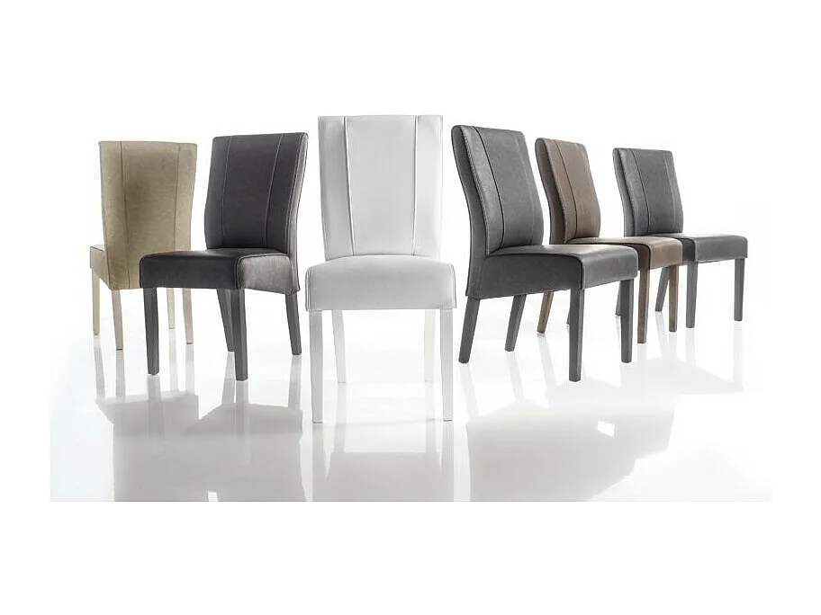 Chaise URBAN – Simili cuir blanc – H99 x L46 x P63 cm