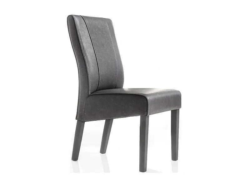 Stuhl URBAN aus Kunstleder in Grau, Maße: H99 x B46 x T63 cm, ideal für ein modernes und stilvolles Esszimmer.