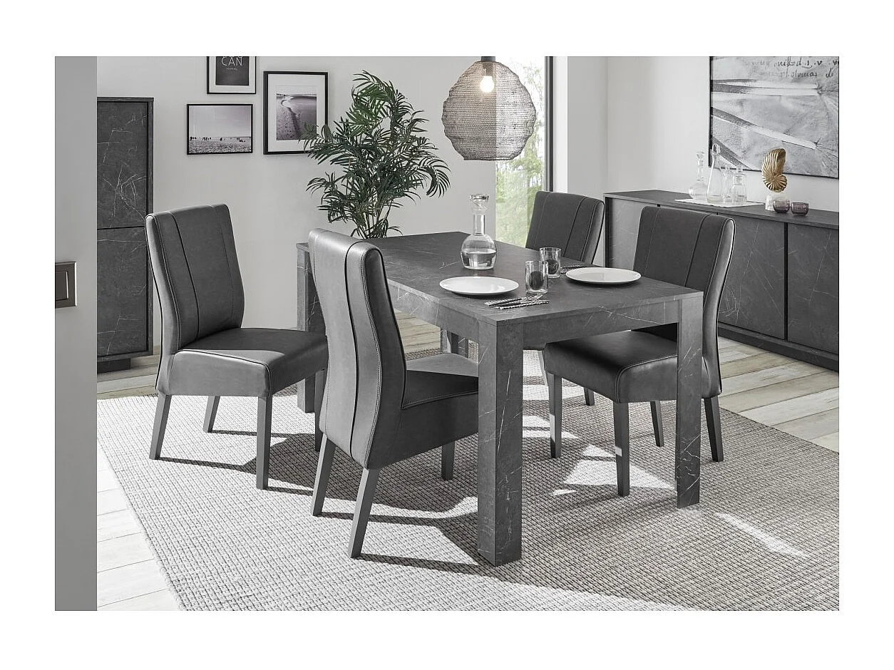 Silla URBAN de piel sintética Gris, dimensiones: H99 x L46 x P63 cm, ideal para un comedor moderno y con diseño.