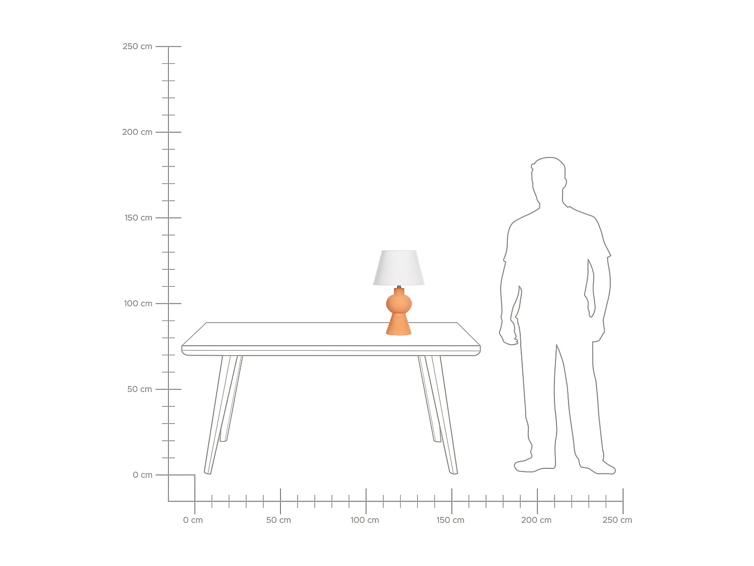 Tafellamp FABILOS Keramiek Oranje