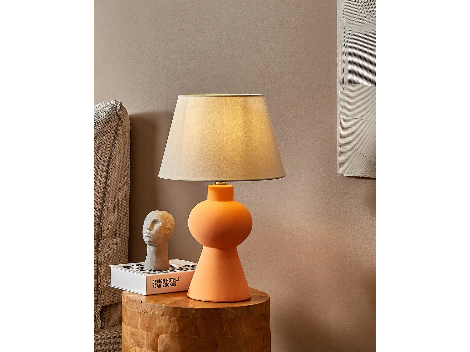 Lampe à poser FABILOS Céramique Orange