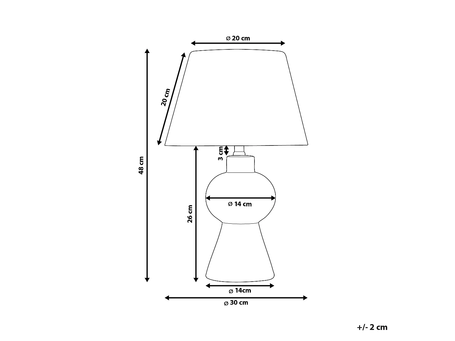 Lampe à poser FABILOS Céramique Orange