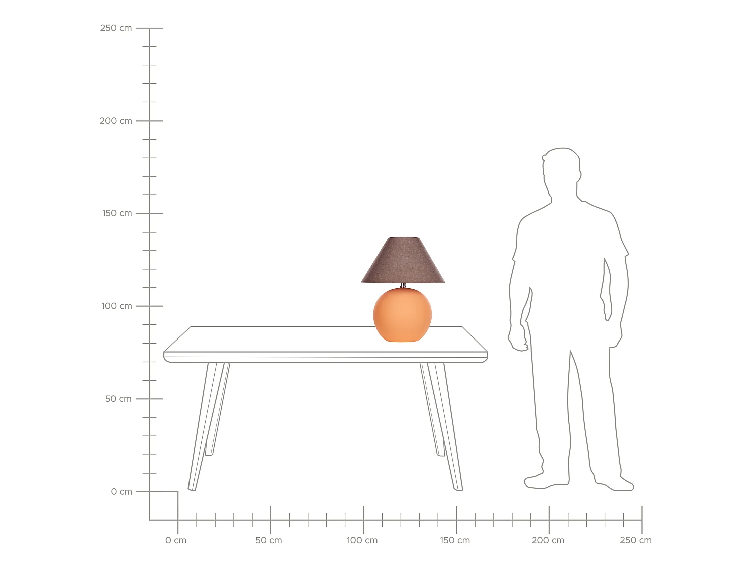 Candeeiro de mesa LIMIA Cerâmica Laranja