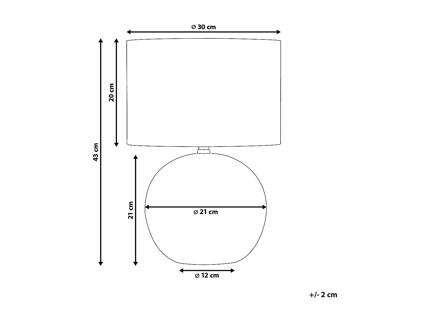 Tafellamp AREOSO Keramiek Grijs
