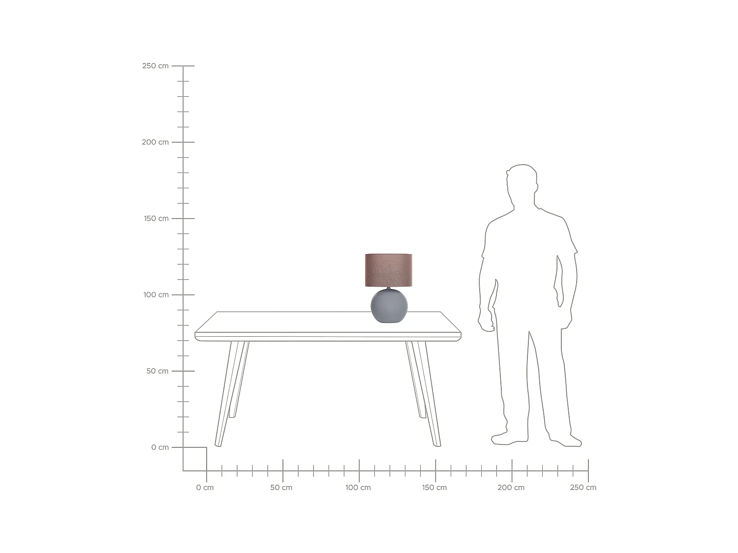 Tafellamp AREOSO Keramiek Grijs