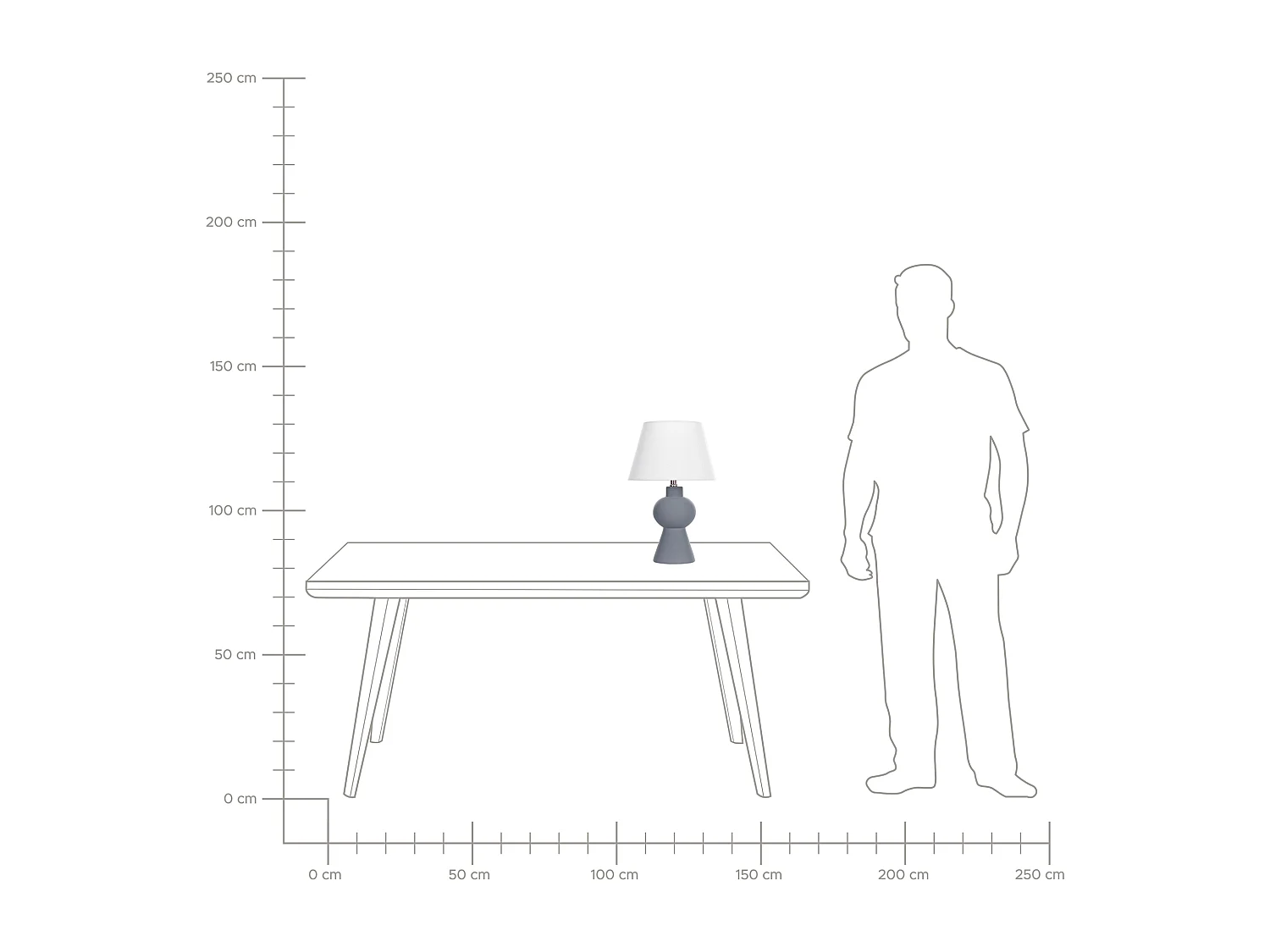 Tischleuchte FABILOS Keramik Grau