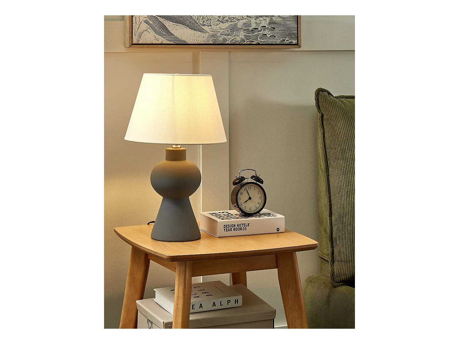 Tafellamp FABILOS Keramiek Grijs