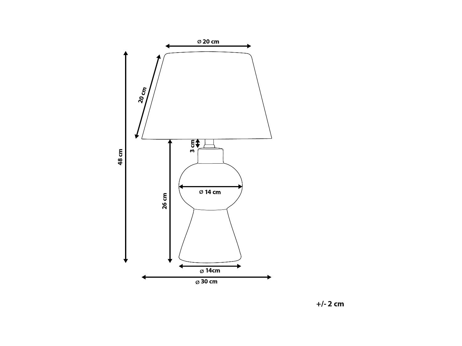 Tafellamp FABILOS Keramiek Grijs